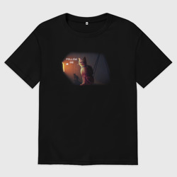 Женская футболка хлопок Oversize Stray follow me