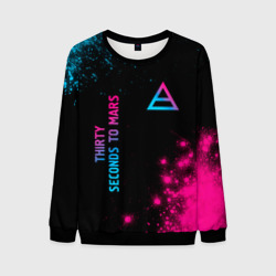 Мужской свитшот 3D Thirty Seconds to Mars Neon Gradient