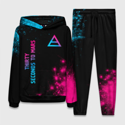 Женский костюм с толстовкой 3D Thirty Seconds to Mars Neon Gradient