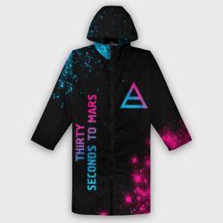 Женский дождевик 3D Thirty Seconds to Mars Neon Gradient