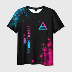 Мужская футболка 3D Thirty Seconds to Mars Neon Gradient