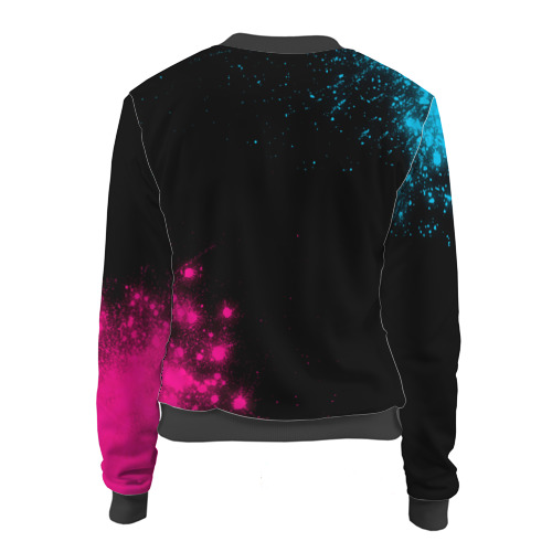 Женский бомбер 3D Thirty Seconds to Mars Neon Gradient, цвет черный - фото 2