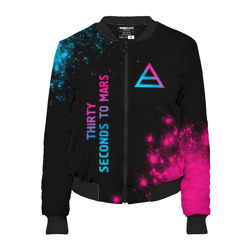 Женский бомбер 3D Thirty Seconds to Mars Neon Gradient