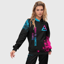 Женский костюм с толстовкой 3D Thirty Seconds to Mars Neon Gradient - фото 2