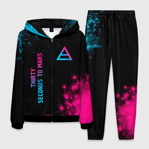 Мужской костюм 3D Thirty Seconds to Mars Neon Gradient, цвет черный