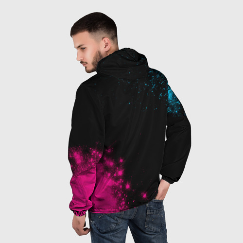 Мужская ветровка 3D Thirty Seconds to Mars Neon Gradient, цвет черный - фото 4