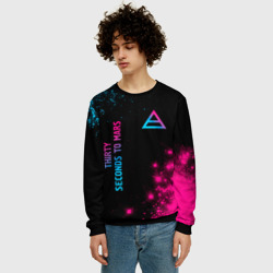 Мужской свитшот 3D Thirty Seconds to Mars Neon Gradient - фото 2