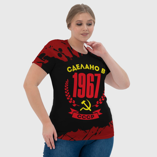 Женская футболка 3D Сделано в 1967 году СССР и желтый Серп Молот, цвет 3D печать - фото 6