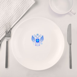 Набор: тарелка + кружка Неоновый герб России - фото 2