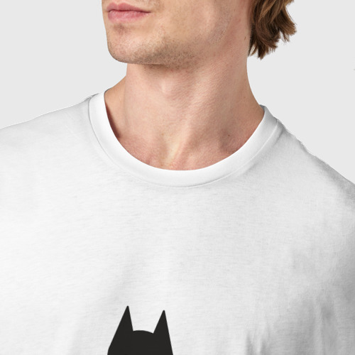 Мужская футболка хлопок Stray ровный логотип, черный, цвет белый - фото 6