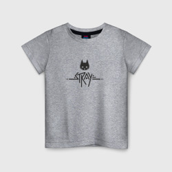 Детская футболка хлопок Stray ровный логотип, черный