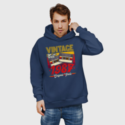 Мужское худи Oversize хлопок Винтаж 1987 аудиокассеты - фото 2