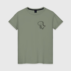 Женская футболка хлопок Динозавр тираннозавр