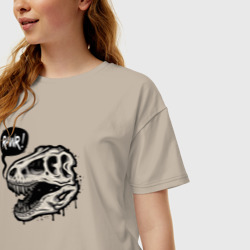 Женская футболка хлопок Oversize Tyrannosaurus Rawr - фото 2