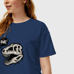 Женская футболка хлопок Oversize Tyrannosaurus Rawr - фото 2