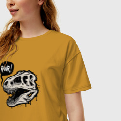 Женская футболка хлопок Oversize Tyrannosaurus Rawr - фото 2