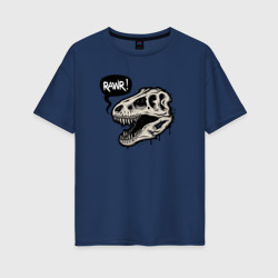 Женская футболка хлопок Oversize Tyrannosaurus Rawr