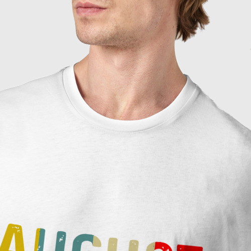 Мужская футболка хлопок 1984 - Август, цвет белый - фото 6