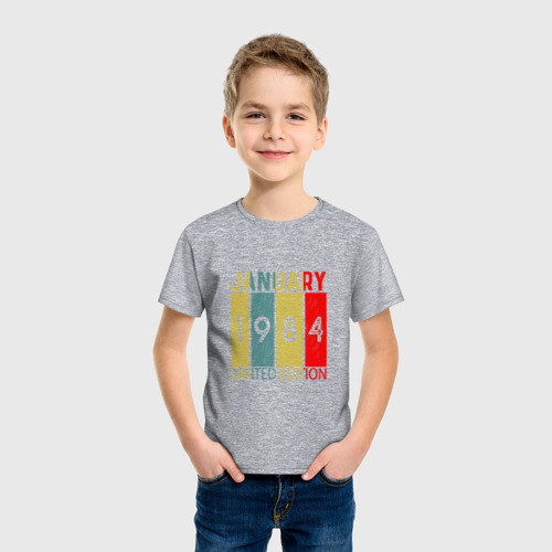 Детская футболка хлопок 1984 - Январь, цвет меланж - фото 3