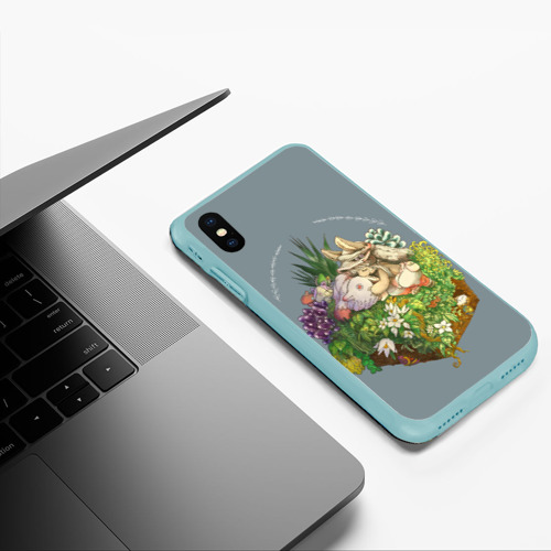 Чехол для iPhone XS Max матовый Наначи и Митти из аниме Made in Abyss, цвет мятный - фото 5