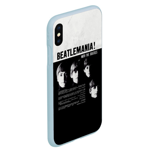 Чехол для iPhone XS Max матовый With The Beatles Битломания, цвет голубой - фото 3