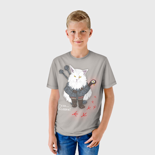 Детская футболка 3D Котьмак гули бежевый, цвет 3D печать - фото 3