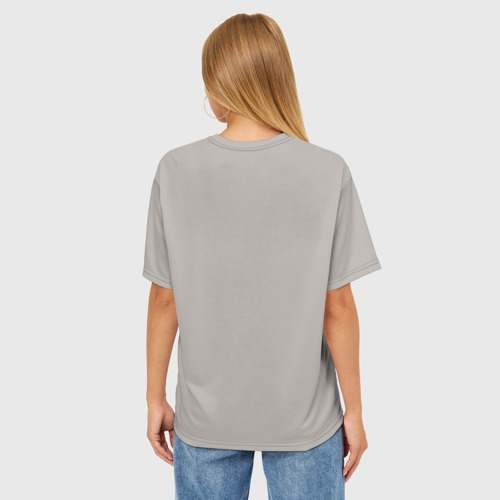 Женская футболка oversize 3D Котьмак гули бежевый, цвет 3D печать - фото 4