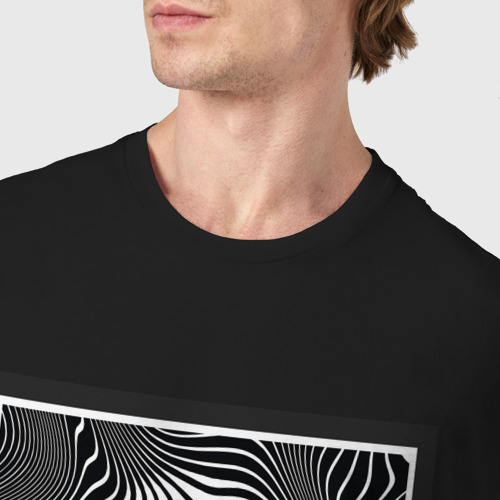 Мужская футболка хлопок с принтом Женский портрет - оптическая иллюзия, фото #4