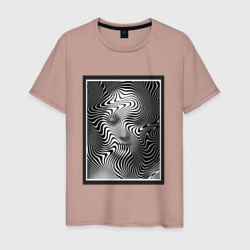 Женский портрет - оптическая иллюзия – Мужская футболка хлопок с принтом купить со скидкой в -20%