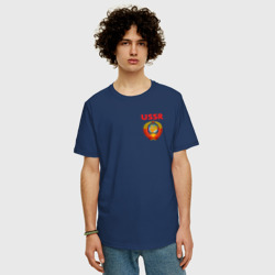 Мужская футболка хлопок Oversize USSR логотип - фото 2