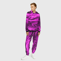 Мужской костюм с толстовкой 3D Розово-пурпурный закат абстрактный узор - фото 2