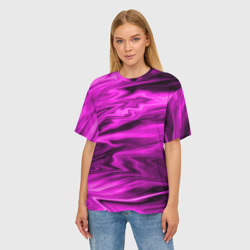 Женская футболка oversize 3D Розово-пурпурный закат абстрактный узор - фото 2
