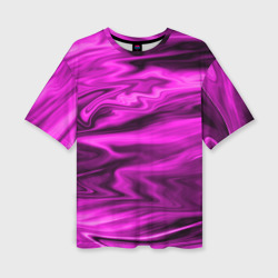 Женская футболка oversize 3D Розово-пурпурный закат абстрактный узор