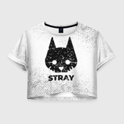 Женская футболка Crop-top 3D Stray с потертостями на светлом фоне