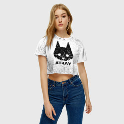 Женская футболка Crop-top 3D Stray с потертостями на светлом фоне - фото 2