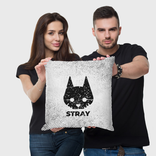 Подушка 3D Stray с потертостями на светлом фоне - фото 3