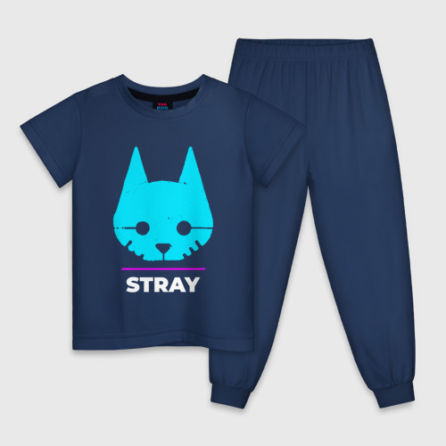 Детская пижама хлопок Символ Stray в неоновых цветах