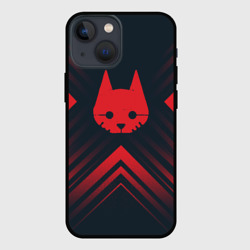 Чехол для iPhone 13 mini Красный Символ Stray на темном фоне со стрелками