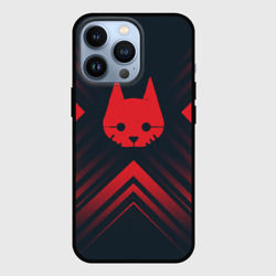 Чехол для iPhone 13 Pro Красный Символ Stray на темном фоне со стрелками