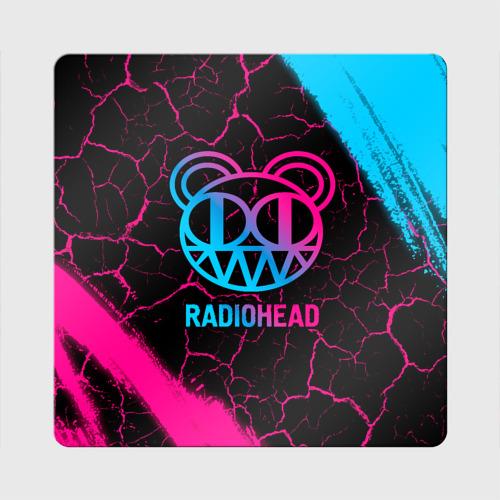 Магнит виниловый Квадрат Radiohead - neon gradient