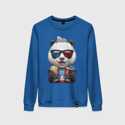 Женский свитшот хлопок Прикольный панда с попкорном и колой