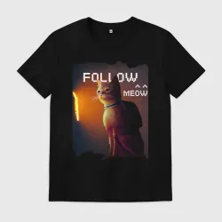 Мужская футболка хлопок Stray follow meow