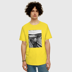 Мужская футболка хлопок Oversize Мунк: Крик - фото 2