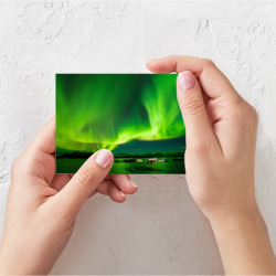 Поздравительная открытка Абстрактное полярное сияние - Зелёный - фото 2
