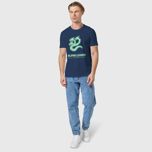 Мужская футболка хлопок Альфа легион винтаж лого гидра, цвет темно-синий - фото 5