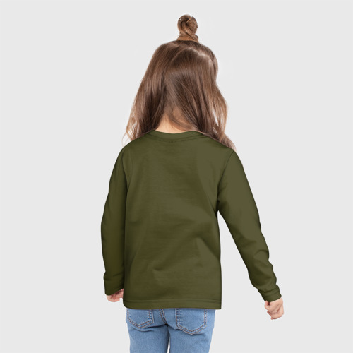 Детский лонгслив 3D с принтом Котьмак Гули коричнево-зелёный, вид сзади #2