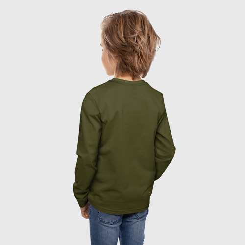 Детский лонгслив 3D с принтом Котьмак Гули коричнево-зелёный, вид сзади #2