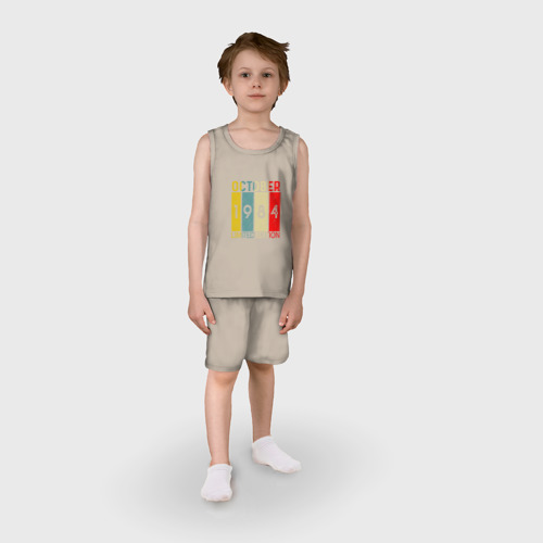 Детская пижама с шортами хлопок 1984 - Октябрь, цвет миндальный - фото 3