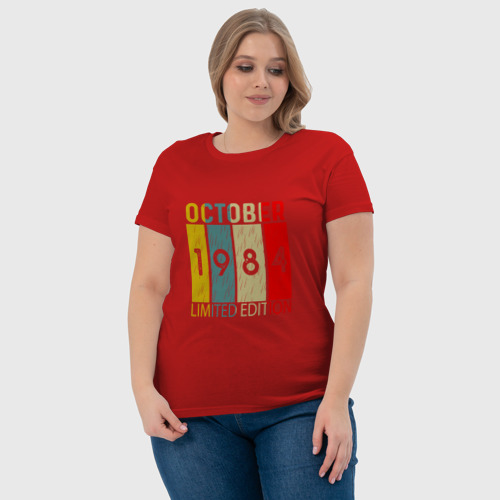 Женская футболка хлопок 1984 - Октябрь, цвет красный - фото 6