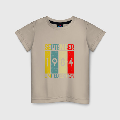 Детская футболка хлопок 1984 - Сентябрь, цвет миндальный